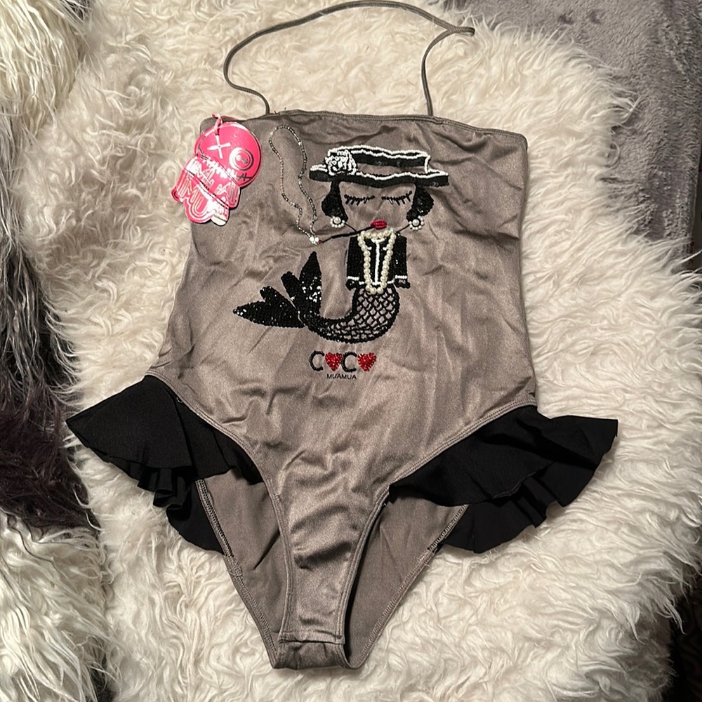 Mua Mua Dolls CoCo Swimsuit new embroidered  pearl sequence NWT